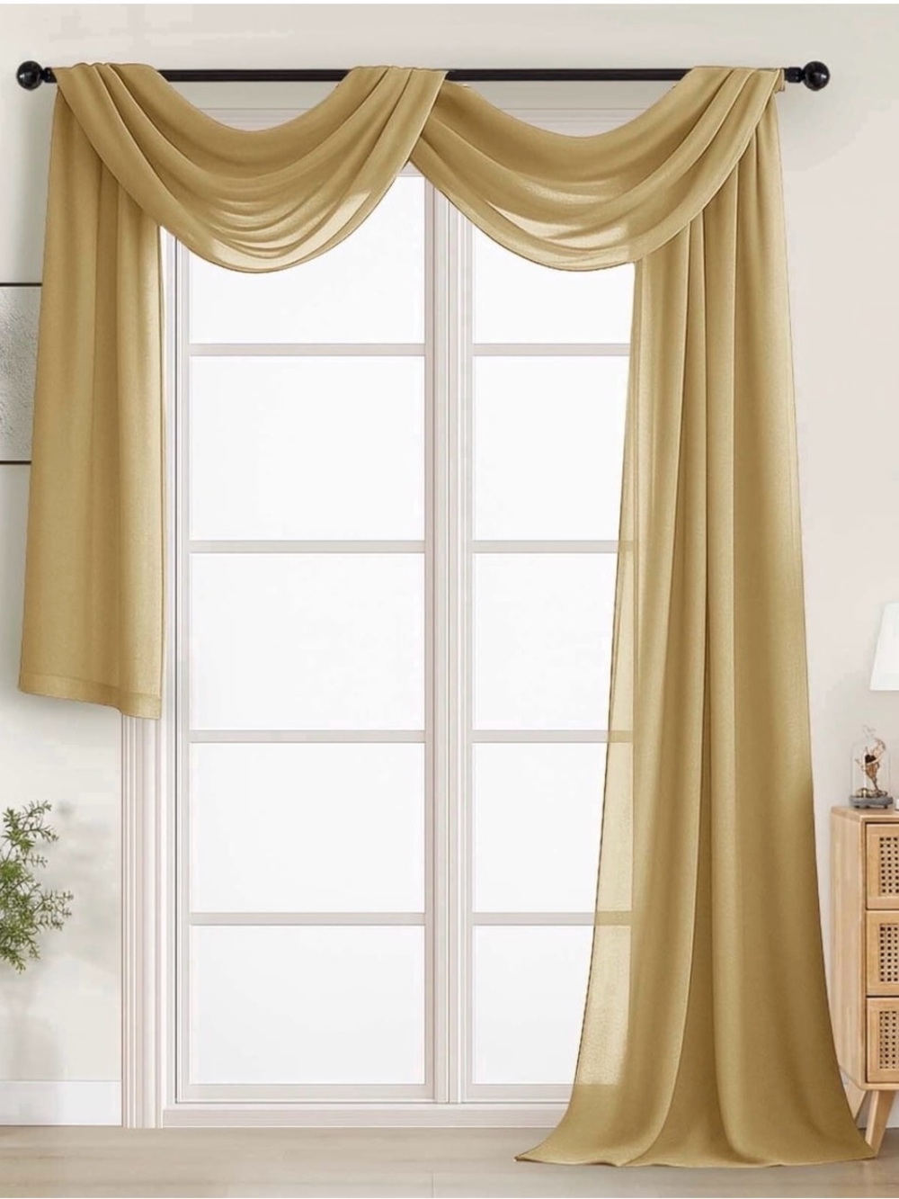 Gold Sheer Window Scarf